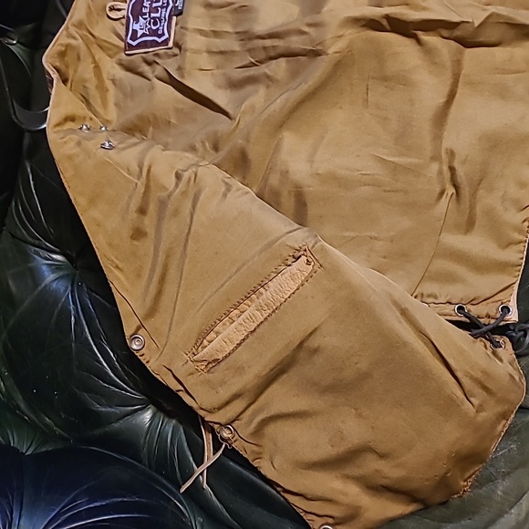 Leather Club Real Tan Color Textured Leather Vest with Fringes Embroidery Size L - Picture 7 of 8